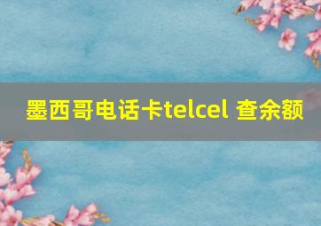 墨西哥电话卡telcel 查余额